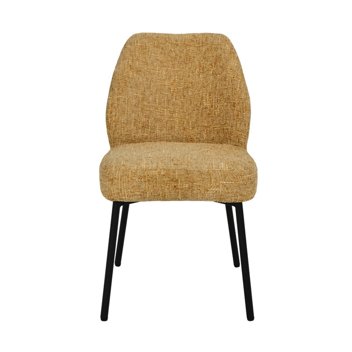 Livingfurn Tess Honey - Geel - Metaal-Eetkamerstoelen-Livingfurn