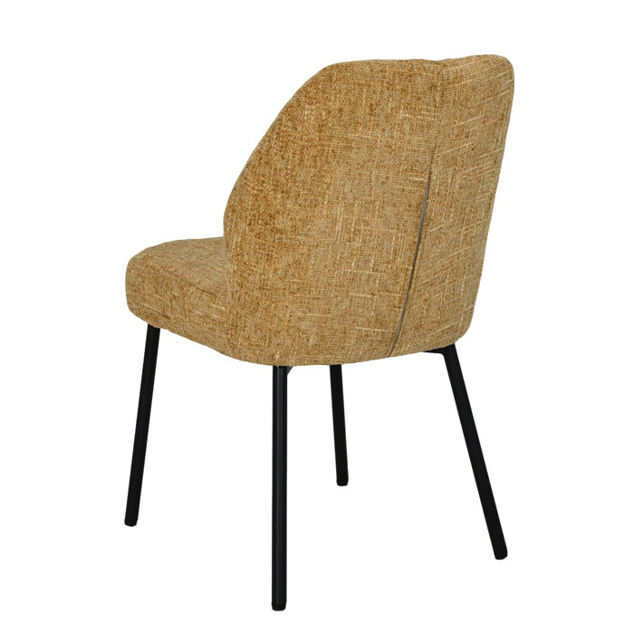 Livingfurn Tess Honey - Geel - Metaal-Eetkamerstoelen-Livingfurn