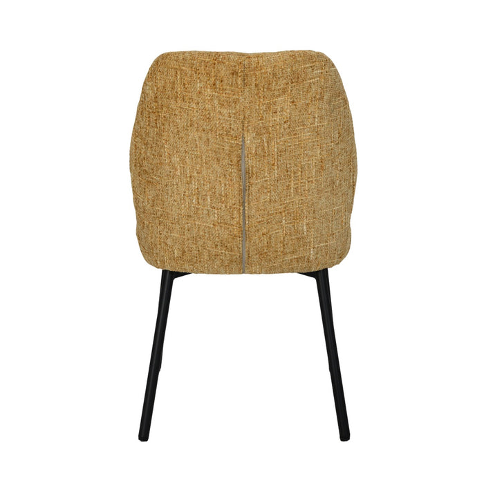 Livingfurn Tess Honey - Geel - Metaal-Eetkamerstoelen-Livingfurn