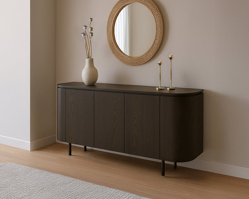 Livingfurn Tobago Espresso 170cm - Bruin - Eiken-Dressoirs-Livingfurn