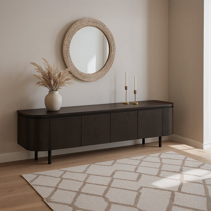 Livingfurn Tobago Espresso 210cm - Bruin - Eiken-Dressoirs-Livingfurn