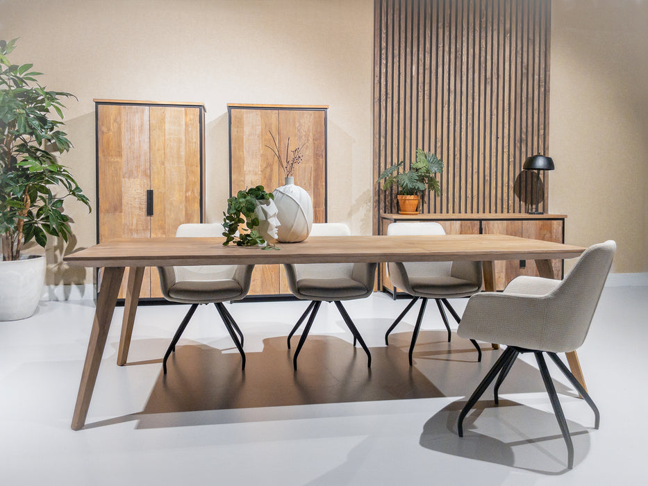 Livingfurn Tomar 220cm - Naturel - Hout-Eettafels-Livingfurn