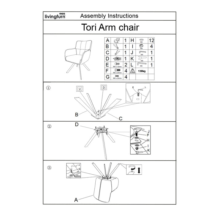 Livingfurn Tori Sand Natural - Beige - Metaal