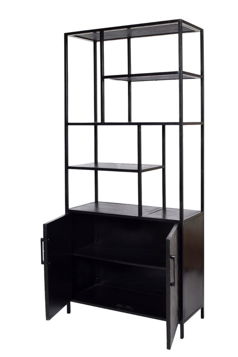 Livingfurn York 90cm - Zwart - Metaal-Vakkenkasten-Livingfurn