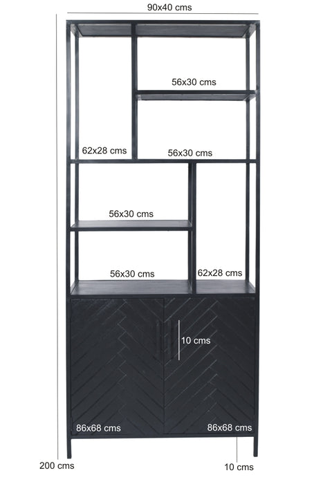 Livingfurn York 90cm - Zwart - Metaal-Vakkenkasten-Livingfurn