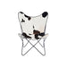 Lounge Stoel Cowhide/Metaal Wit/Zwart 65x92x90 cm-Eetkamerstoelen-J-Line