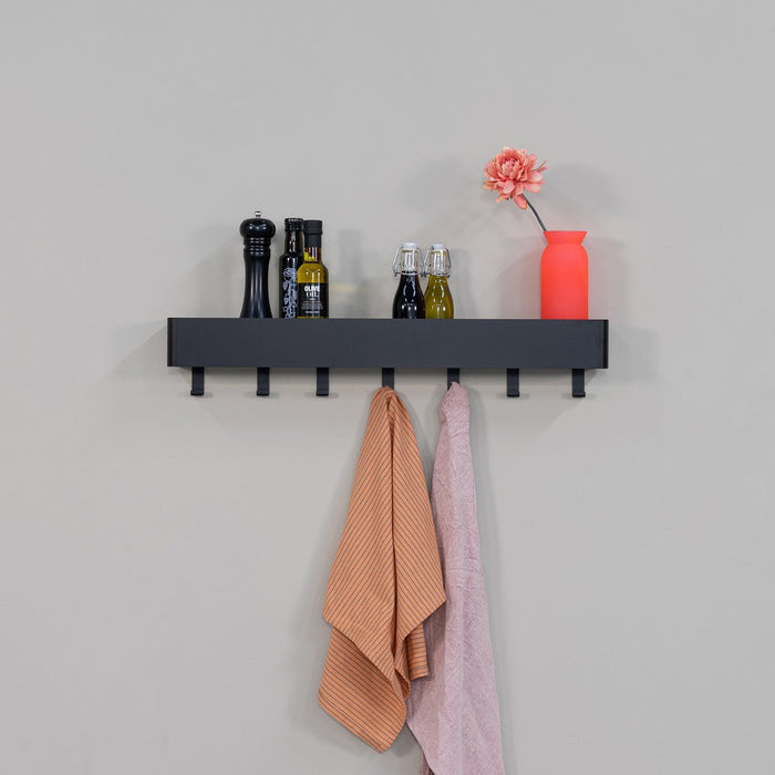 MULTI 7 Wandkapstok - Zwart Spinder Design-Kapstokken-Spinder