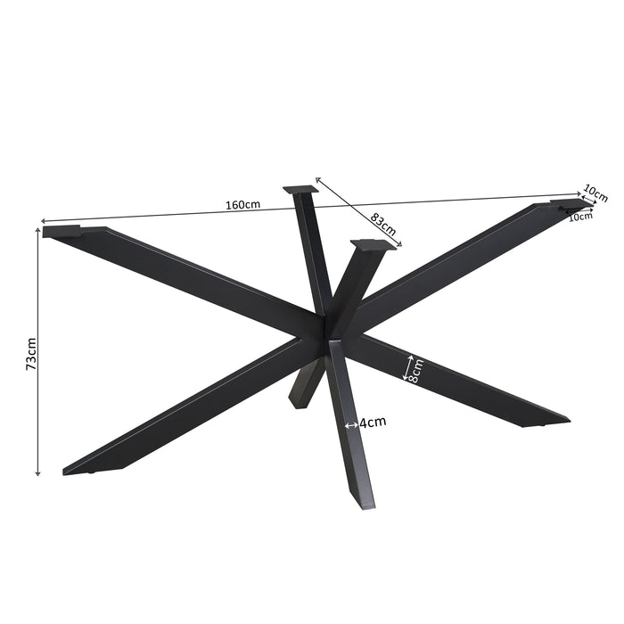 Matrixpoot Zwart Ovaal/Rechthoek 160 cm Koker 4x8 cm-Tafelpoten-Creating Home