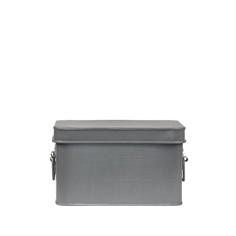 Media Opbergkist Antiek Grijs Metaal M 22x17x13 cm-Opbergdozen en manden-LABEL51