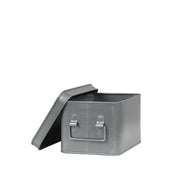 Media Opbergkist Antiek Grijs Metaal M 22x17x13 cm-Opbergdozen en manden-LABEL51