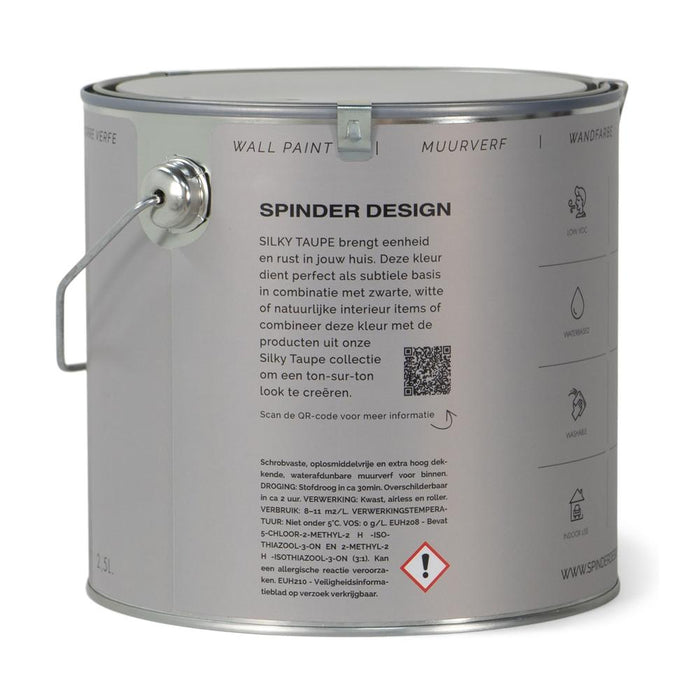 Muurverf WALL PAINT Silky Taupe 16.7x16.7x15.7cm Spinder Design-Muurverf-Spinder