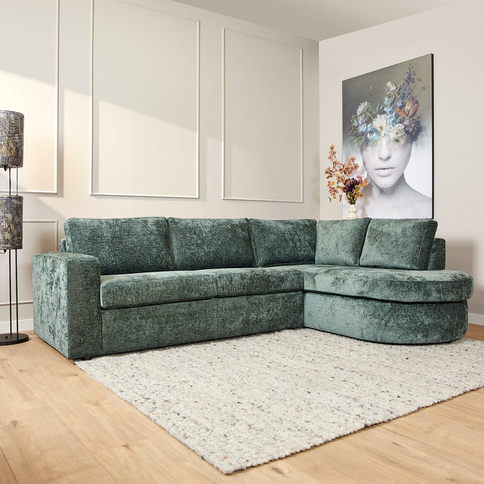 MySofa Alma Hoekbank Groen 2,5 zits + Divan Rechts