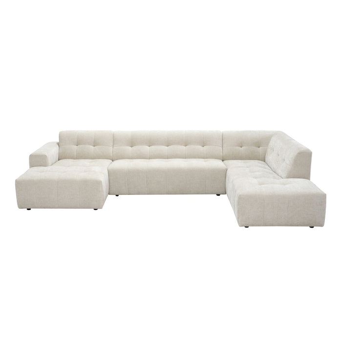 MySofa Ruby U-bank Beige Lounge L + 2,5 + Ottomane R