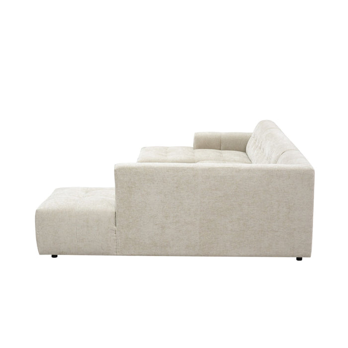 MySofa Ruby U-bank Beige Lounge L + 2,5 + Ottomane R