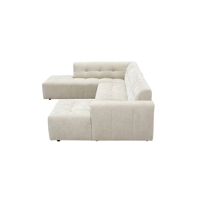 MySofa Ruby U-bank Beige Ottomane L + 2,5 + Lounge R