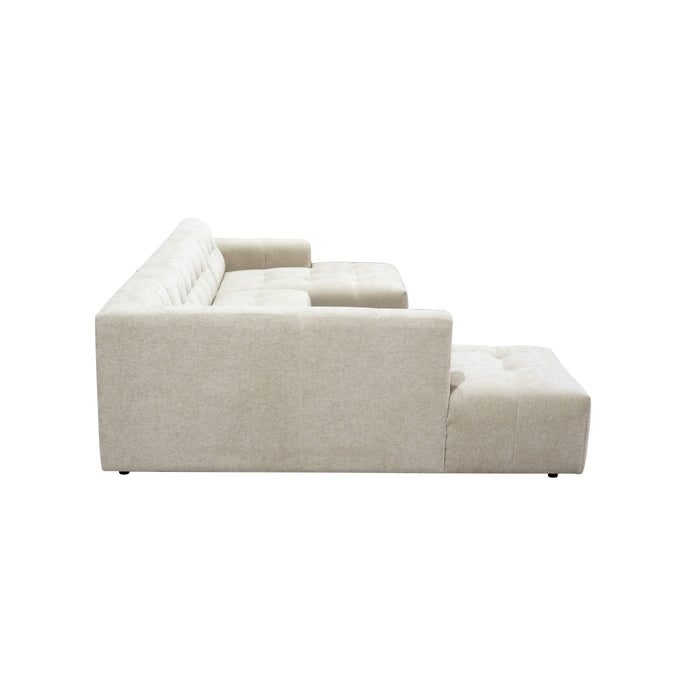MySofa Ruby U-bank Beige Ottomane L + 2,5 + Lounge R
