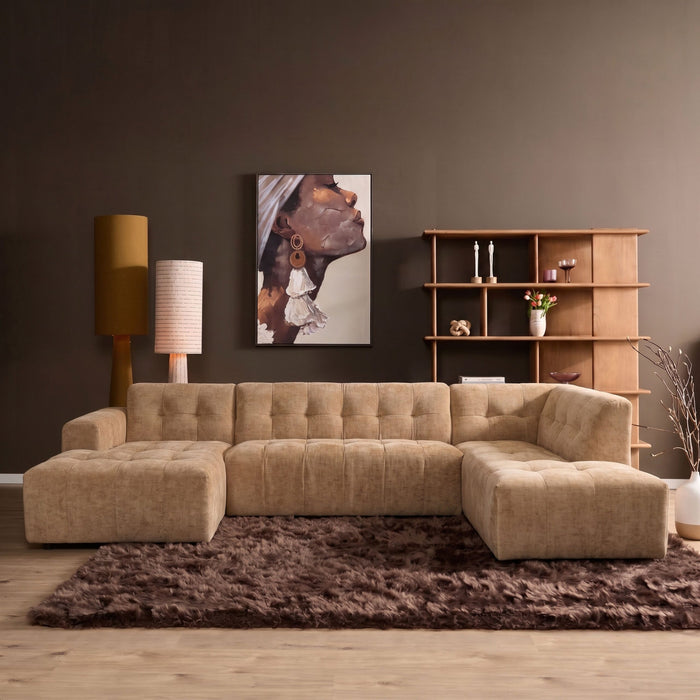 MySofa Ruby U-bank Camel Lounge L + 2,5 + Ottomane R