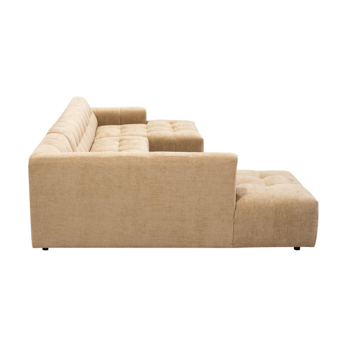 MySofa Ruby U-bank Camel Ottomane L + 2,5 + Lounge R