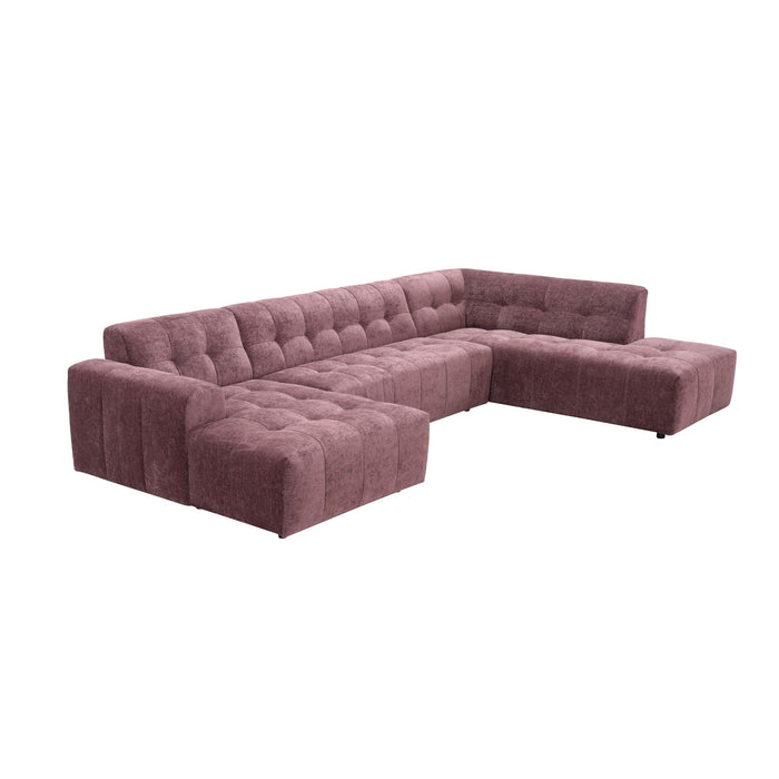 MySofa Ruby U-bank Paars Lounge L + 2,5 + Ottomane R