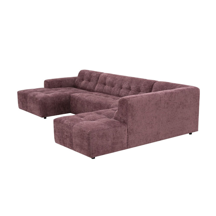 MySofa Ruby U-bank Paars Lounge L + 2,5 + Ottomane R