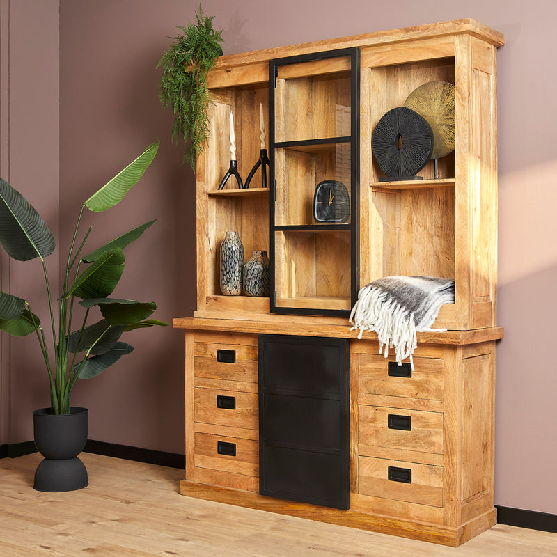 Nashville Vitrinekast 160 cm 160x45x220 cm-Vitrinekasten-Starfurn