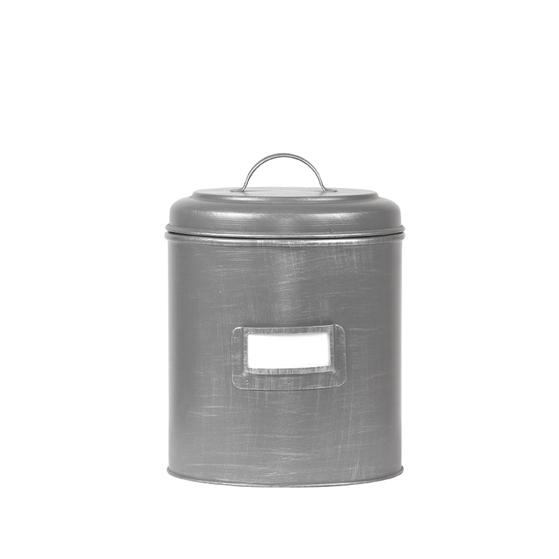 Opbergblik Antiek Grijs Metaal L #2 18x18x24 cm-Opbergdozen en manden-LABEL51