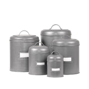 Opbergblik Antiek Grijs Metaal S 10x10x15 cm-Opbergdozen en manden-LABEL51