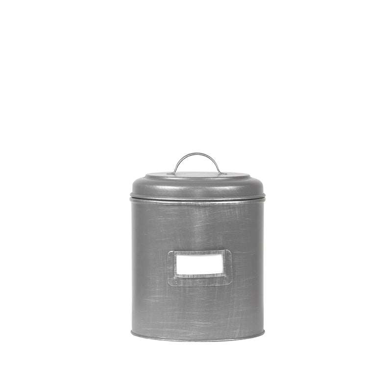 Opbergblik Antiek Grijs Metaal S 10x10x15 cm-Opbergdozen en manden-LABEL51