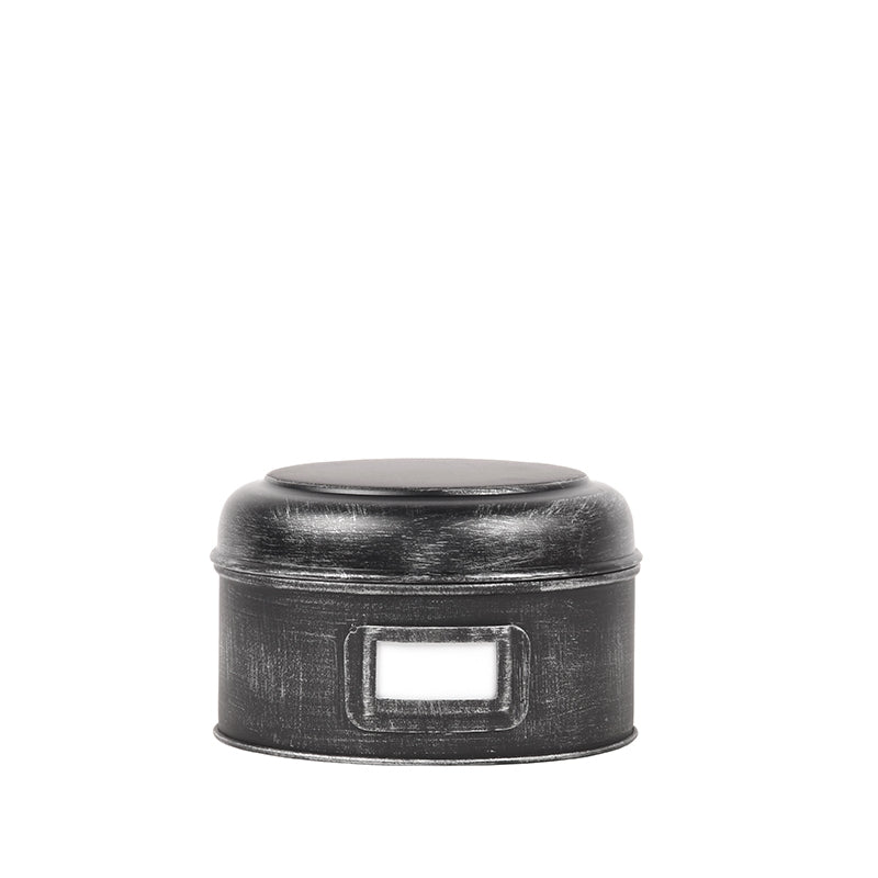 Opbergblik Antiek Zwart Metaal M 18x18x10 cm-Opbergdozen en manden-LABEL51
