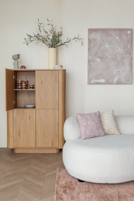 Opbergkast Almira Hout Naturel 40x100 cm-Opbergkasten-White Label Living