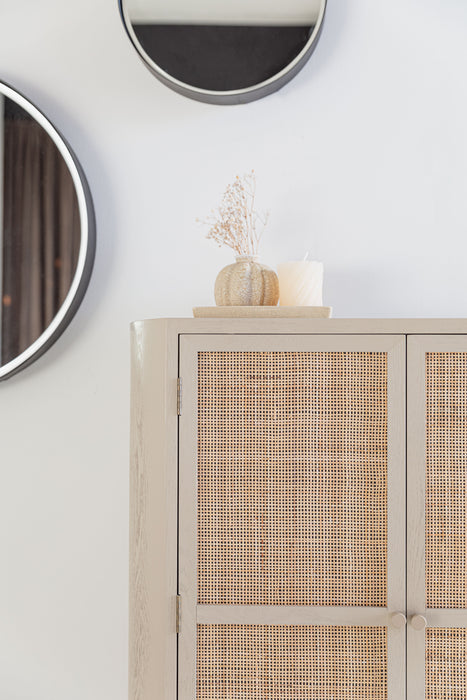 Opbergkast Amaya Low 2do MDF, Metaal Beige 38x80 cm-Opbergkasten-Creating Home