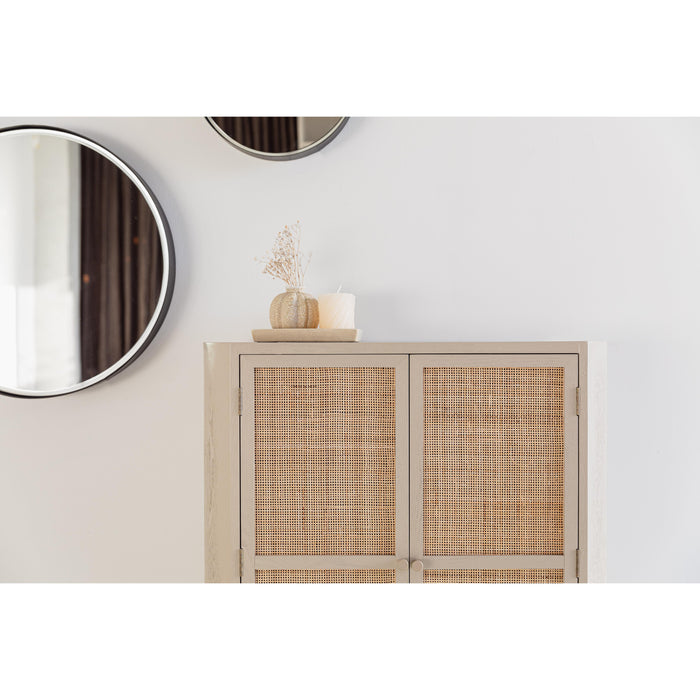 Opbergkast Amaya Low 2do MDF, Metaal Beige 38x80 cm-Opbergkasten-Creating Home