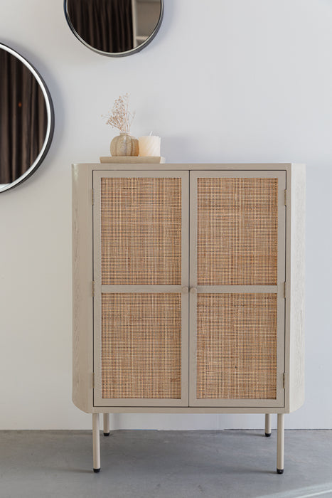 Opbergkast Amaya Low 2do MDF, Metaal Beige 38x80 cm-Opbergkasten-Creating Home