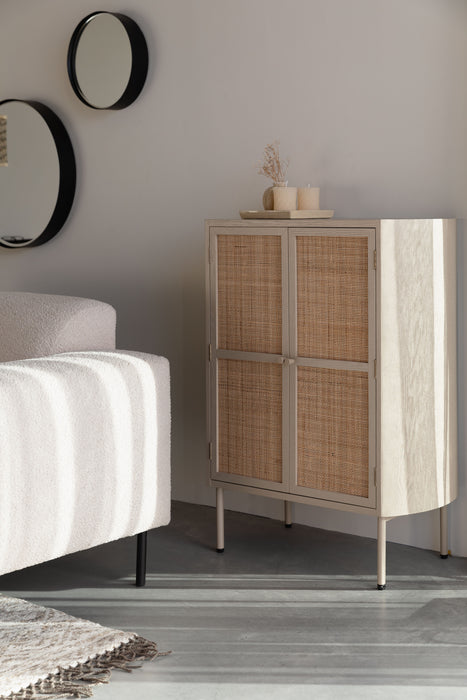 Opbergkast Amaya Low 2do MDF, Metaal Beige 38x80 cm-Opbergkasten-Creating Home
