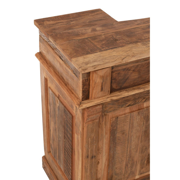 Opbergkast Barkast 2 Lades Gerecycled Hout Naturel 180x55x106 cm-Opbergkasten-J-Line