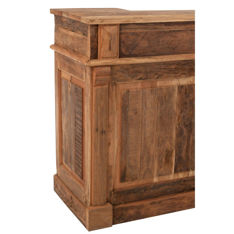 Opbergkast Barkast 2 Lades Gerecycled Hout Naturel 180x55x106 cm-Opbergkasten-J-Line