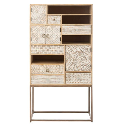 Opbergkast Beige Mangohout hout 38x84 cm-Opbergkasten-J-Line