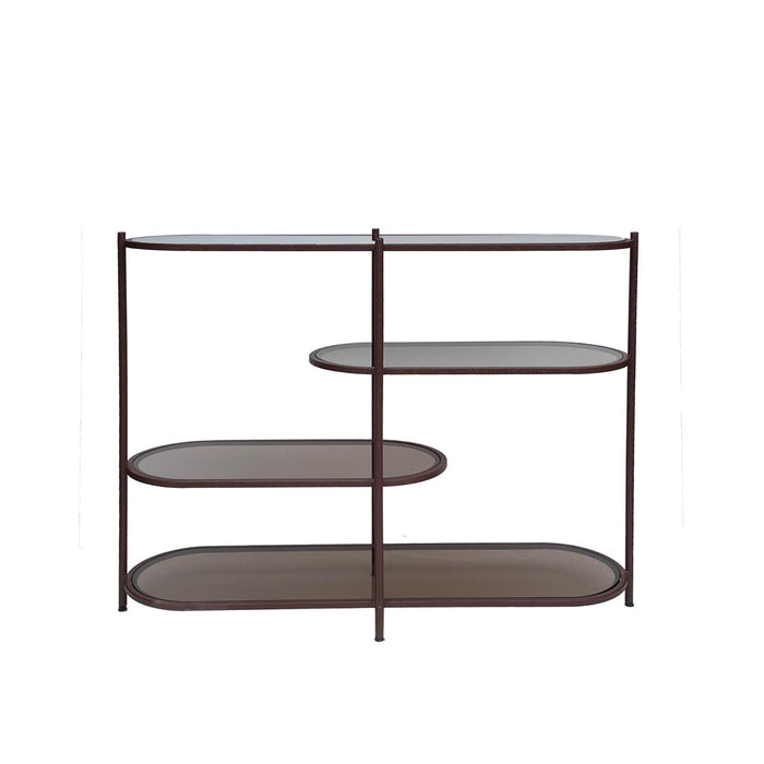 Opbergkast Brix Eettafel Glas Rood 123x38x90 cm-Opbergkasten-Livingfurn