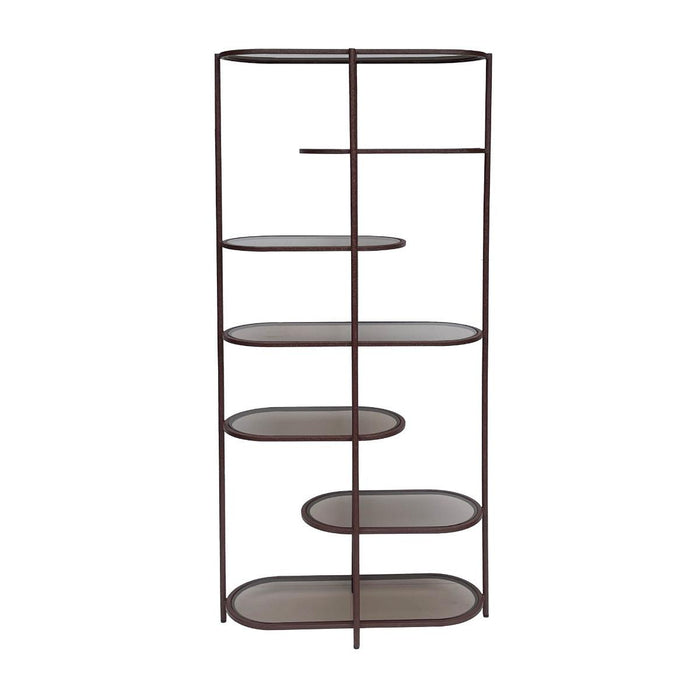 Opbergkast Brix Eettafel Glas Rood 85x35x190 cm-Opbergkasten-Livingfurn
