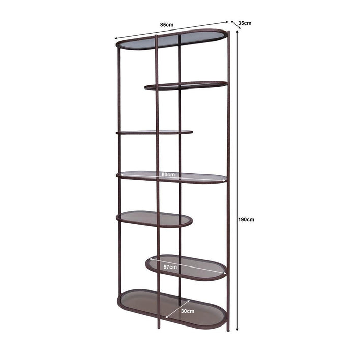 Opbergkast Brix Eettafel Glas Rood 85x35x190 cm-Opbergkasten-Livingfurn
