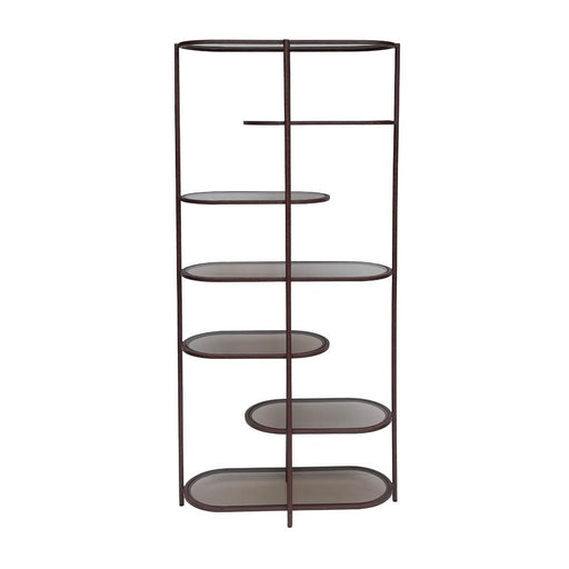Opbergkast Brix Glas Rood 85x35x190 cm-Opbergkasten-Livingfurn