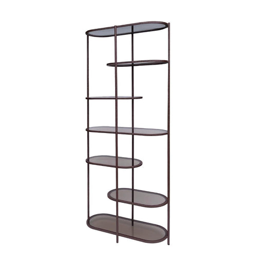 Opbergkast Brix Glas Rood 85x35x190 cm-Opbergkasten-Livingfurn