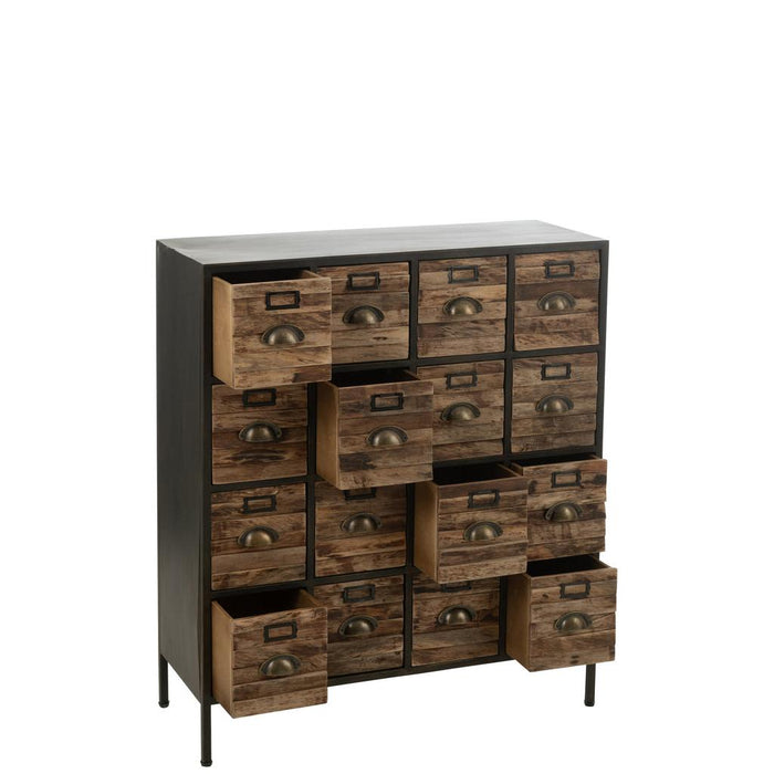 Opbergkast Bruin Ijzer 33x80 cm-Opbergkasten-J-Line