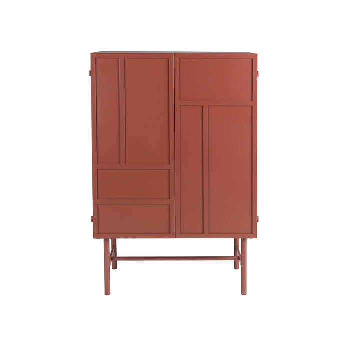 Opbergkast Davis Metaal Rood 35x70 cm-Opbergkasten-Creating Home