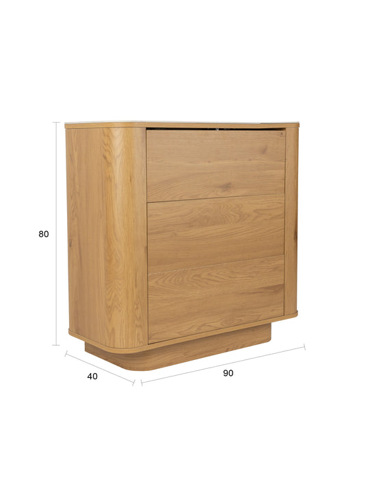 Opbergkast Almira Drawer Hout Beige 90x40, sfeerbeeld 9