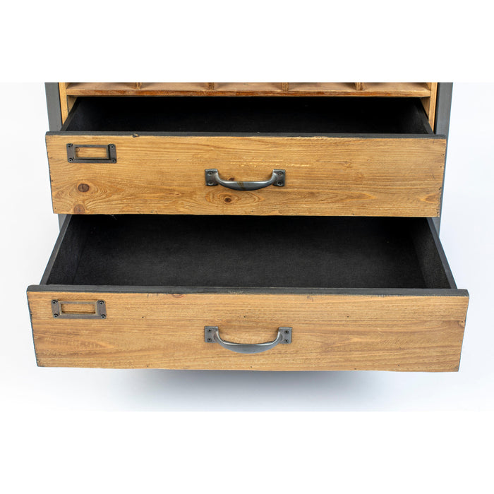 Opbergkast Edgar Fir hout, Metaal Bruin 38x56 cm-Opbergkasten-Creating Home