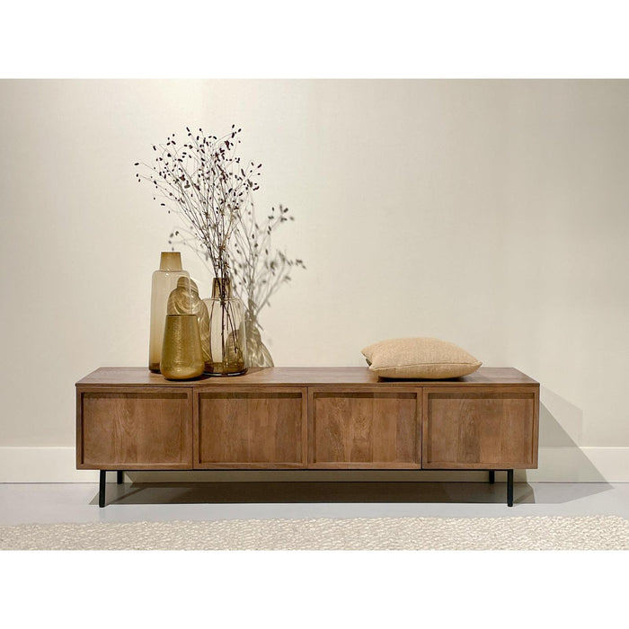 Opbergkast Elan Mangohout Naturel hout 40x180x50 cm-TV-meubels-Livingfurn