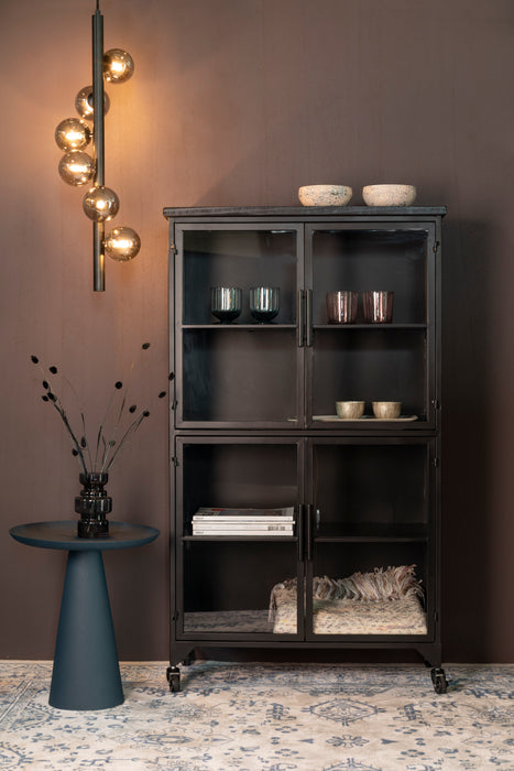 Opbergkast Ferre L Fir veneer, Metaal Zwart 76x35 cm-Opbergkasten-Creating Home