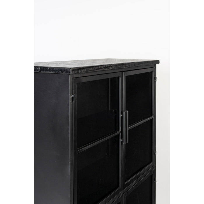 Opbergkast Ferre L Fir veneer, Metaal Zwart 76x35 cm