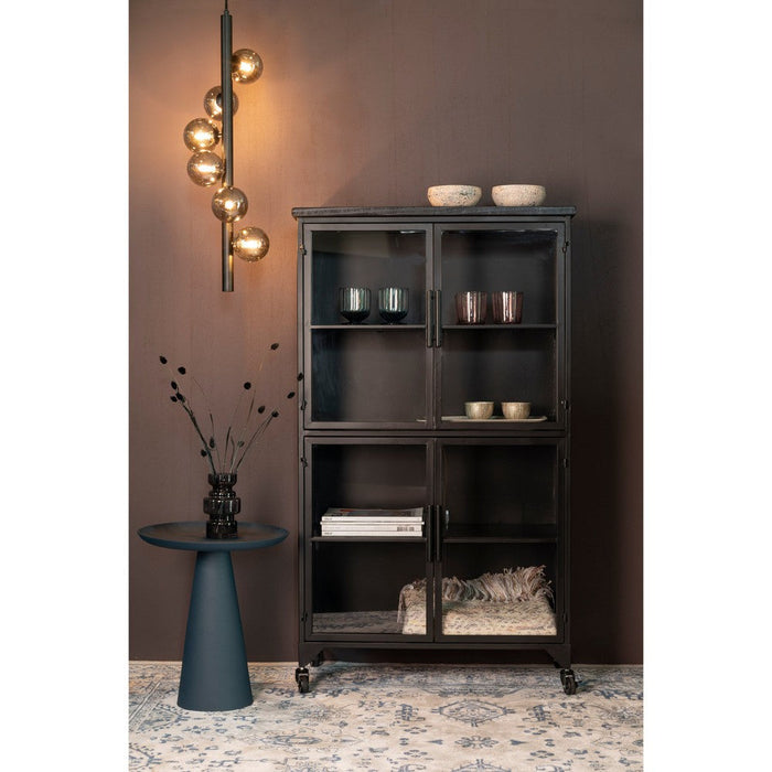 Opbergkast Ferre L Fir veneer, Metaal Zwart 76x35 cm-Opbergkasten-Creating Home